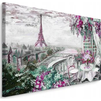 Obraz Obraz na plátně KAVÁRNA v Paříži Květiny 70x50