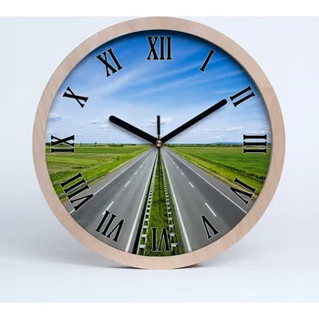 Hodiny Velké dřevěné tiché nástěnné hodiny Autostrada fi 30