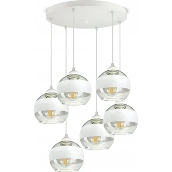 Velké závěsné stropní svítidlo Bílé Skleněné Koule White Belt EZ6 LED E27