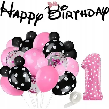 Balónek BALÓNY sada 1. narozeniny ROČEK MYŠKA MINI MINNIE