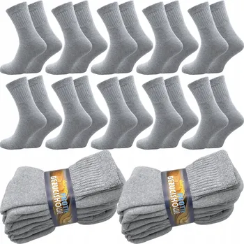 Pánské ponožky Ponožky froté šedé pánské bez komprese 44-46 5 párů bavlněné
