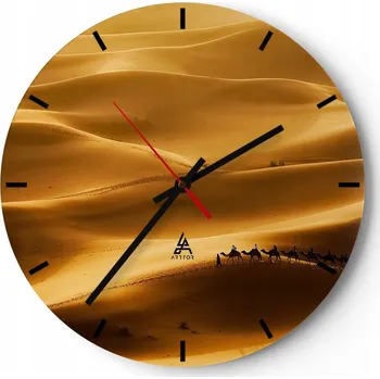 Hodiny Velké nástěnné hodiny 40x40 Krajina Skleněné hodiny Kulatý Tiché