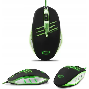 Myš MYŠ 2400 DPI ZELENĚ PODSVÍCENÁ PŘESNÁ OPTICKÁ