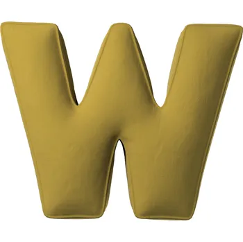 Polštář Žluté Tipi Polštář písmeno W zelené