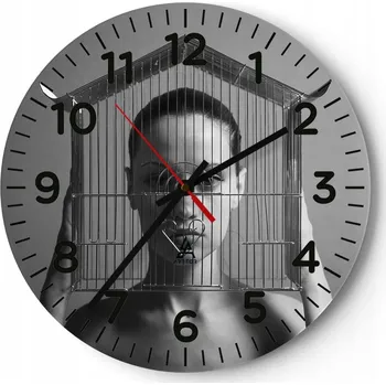 Hodiny Kuchyňské nástěnné hodiny 30x30 Žena Moderní skleněné hodiny do obýváku Tiché