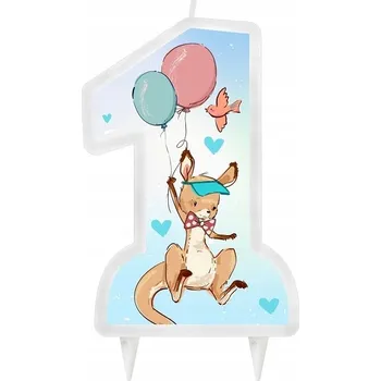 Dortová svíčka Godan 1. narozeniny Klokan - svíčka na dort