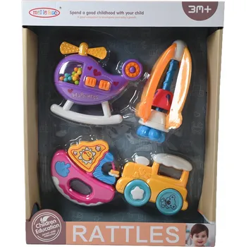 Hračka pro nejmenší CHRRASTÍTKA PRO DĚTI SENZORICKÉ HRAČKY SADA CHRASTÍTEK 4KS