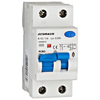 Jistič SCHRACK Jistič s proudovým chráničem AMPARO 6kA, 1+N, B10A, 30 mA, A