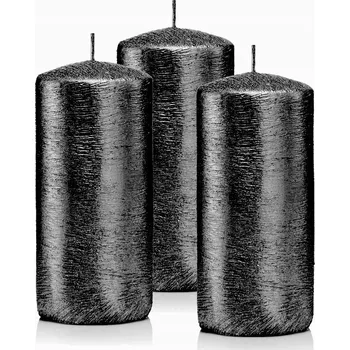 Svíčka Dekorativní parafinová svíčka bez vůně Drobo 3 ks