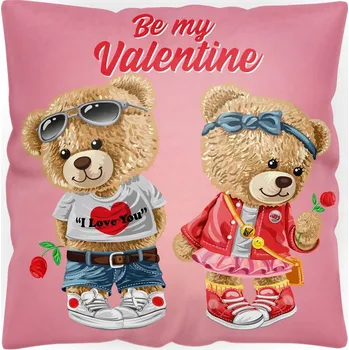 Polštář DEKORATIVNÍ POVLAK NA POLŠTÁŘ VALENTÝN ŽENY 40x40 JASIEK POLŠTÁŘ DÁREK