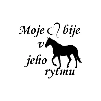 Nášivka Nažehlovací nápis moje srdce s koněm Vzor: 2, Barva potisku: tmavě šedá