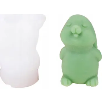 Svíčka Silikonová forma na SVÍČKY Z VOSKU MÝDLA ODLEVKŮ PRYSKYŘICE KRÁLÍK ZAJÍC STOJÍCÍ