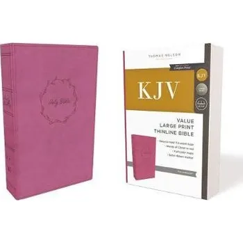 Cizojazyčná kniha KJV Holy Bible: Value Large Print Thinline, Pink Leathersoft, Red Letter, Comfort Print: King James Version - Nelson, Thomas