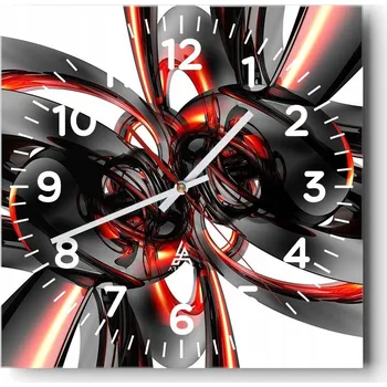 Hodiny Kuchyňské nástěnné hodiny 30x30 Abstrakce Skleněné hodiny do obýváku Moderní Tiché