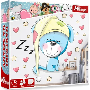 Samolepící dekorace XL VELKÁ Samolepka na stěnu PEJSEK SRDCE 62x57