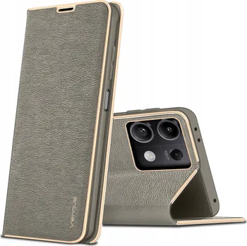 Pouzdro na mobilní telefon Pouzdro s klopou KrainaGSM pro Xiaomi Redmi Note 13 Pro 5G šedé