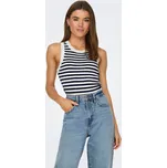 Jacqueline de Yong JDY dámské úpletové tílko s proužky Aya tmavě modrá/off white Velikost: XL