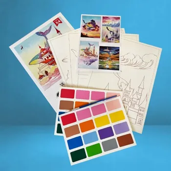 kreativní sada Akvarelová malba Oceán - Sada DIY Vodové barvy