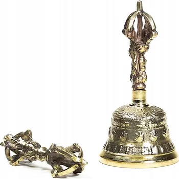 Domovní zvonek Dorje a zvonek Bell vadžra mosazný malý 5,5 x 11 cm