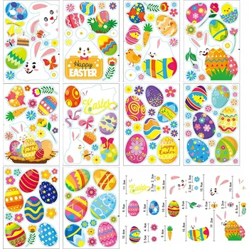 Velikonoční dekorace 150 Ks VELIKONOČNÍ OZDOBY OKNA NÁBYTEK ZAJÍC VAJÍČKA