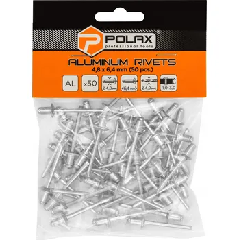 Nýt POLAX HLINÍKOVÉ TRHACÍ NÝTY 4,8x6,4MM 50 KS/BAL