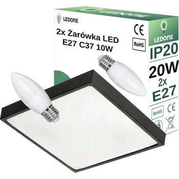STROPNÍ SVÍTIDLO černá stropní lampa 20W LED na E27