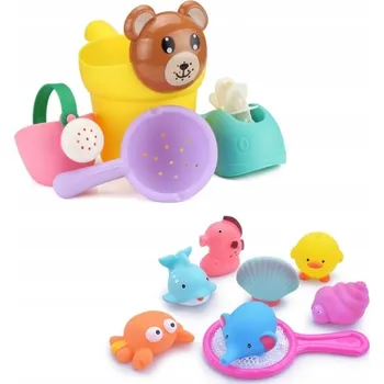 Hračka pro nejmenší Zabawki kąpielowe do wody wanny sada MEDVÍDEK 12ks