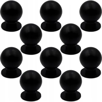 Nábytkové kování 10x ČERNÁ RETRO NÁBYTKOVÁ KNOFLÍK NA SKŘÍŇKU ÚCHYTKA NA ZÁSUVKY
