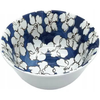 KERAMICKÁ MISKA 15 CM MODRÁ S BÍLÝMI KVĚTY 157343