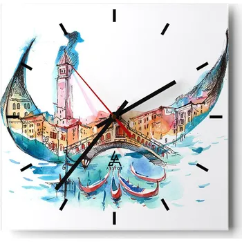 Hodiny Velké nástěnné hodiny 40x40 Abstrakce Skleněné tiché hodiny