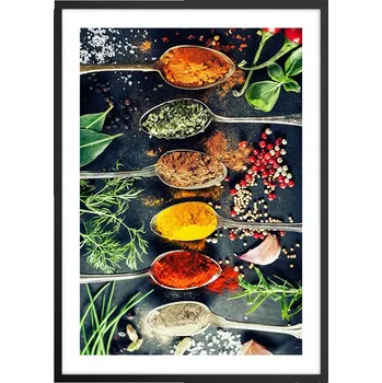 Obraz Plakát v černém rámu do obýváku ložnice 50x70 koření moderní obraz