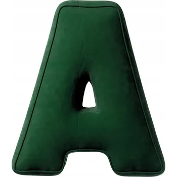 Polštář Polštář velurový písmeno A, 40 cm VELKÝ - zelený