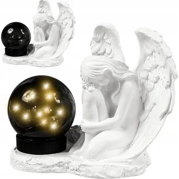 Smuteční dekorace HŘBITOVNÍ SVÍČKA SÁDROVÁ NÁHROBNÍ FIGURKA SOLÁRNÍ LAMPA LED Ozdoba na HŘBITOV