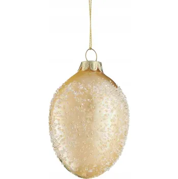Velikonoční dekorace Skleněná baňka ve tvaru vajíčko žlutá 8,5 cm VILLA ITALIA