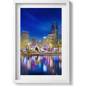 Obraz Dekorativní nástěnný obraz v rámu s grafikou Barevné město 40x60 cm