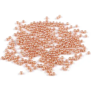 Dětské navlékací korálky Plastové voskové korálky / perly Glance Ø3 mm - pudrovobéžová tmavá (10 g)