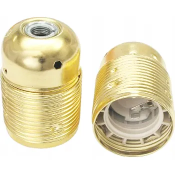 Objímka na žárovku Zlatá objímka žárovky E27 pro lustr a lampu