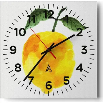 Hodiny Nástěnné hodiny do obýváku 40x40 Citron Tiché hodiny na skle Bez hlučného chodu