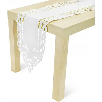 ubrus Polyesterový běhoun na stůl JEDEKA HAFT 8810 WHITE 40 x 90 cm