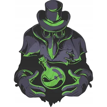 Samolepicí dekorace na vozidlo SAMOLEPKA na auto MASKA EPIDEMIE MOR DOKTOR MORU 14x10,5 cm TISK