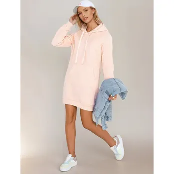 Dámské oblečení BASIC mikina / šaty TIMMY EY2567 světle růžová L