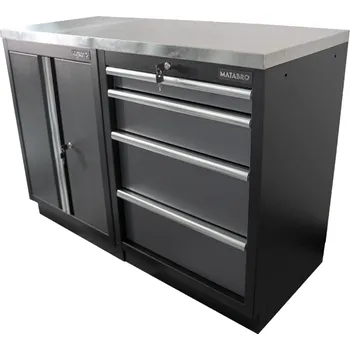 Dílenský stůl Matabro AKČNÍ SET Dílenská skříňka MB-TGC1304 a MB-TGC1300 s nerezovou pracovní deskou MB-TGW53S