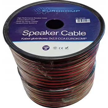 Audio kabel Reproduktorový kabel Eurokomp Reproduktorový kabel 2x2,5 CCA EUROKOMP E6171 2 x 2,5 mm2 50 m