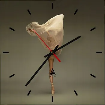 Hodiny Nástěnné hodiny do kuchyně 30x30 Baletka Stylové hodiny na skle Loft Tiché