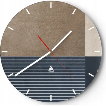 Hodiny Velké nástěnné hodiny na zeď 40x40 Minimalistické skleněné hodiny Kulatý Tiché