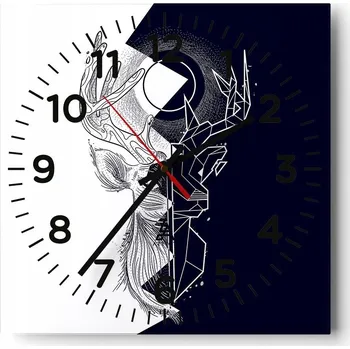 Hodiny Kuchyňské nástěnné hodiny 30x30 Abstrakce Skleněné hodiny do obýváku Moderní Tiché