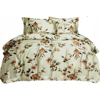 Povlečení POVLEČENÍ 160X200 + POVLAKY NA POLŠTÁŘE 3 Č. SADA SADA POVLEČENÍ SATÉNOVÉ MIKROFÍBRO KWIATY