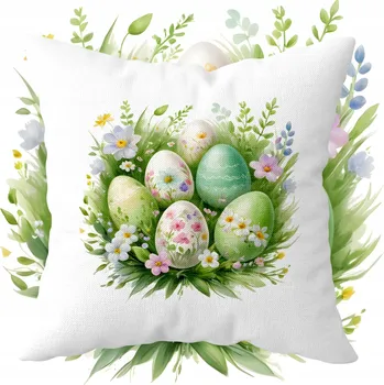Polštář Keramický hrnek s kovovými a plastovými prvky, 330 ml. Velikonoce Velikonoce jaro zajíc jarní povlak na polštář květiny velikonoční dekorace do bytu dárek Sada na polštář