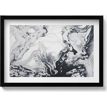 Obraz Obraz v černém rámu na zeď Abstrakce tuše - inkoust mramor 60x40 cm
