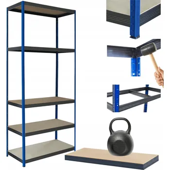 Dílenský regál Kovový regál skladový stojan HELIOS 213x110x30cm 5 polic x 175kg ODOLNÝ